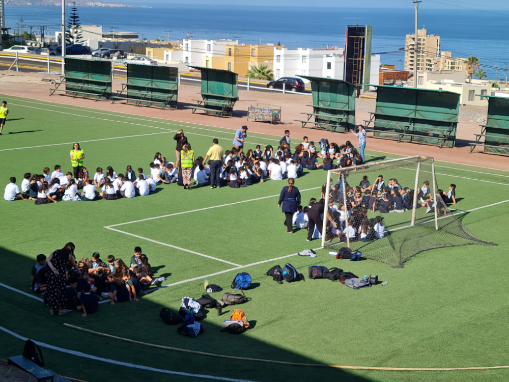 Primera práctica de evacuación a zona segura